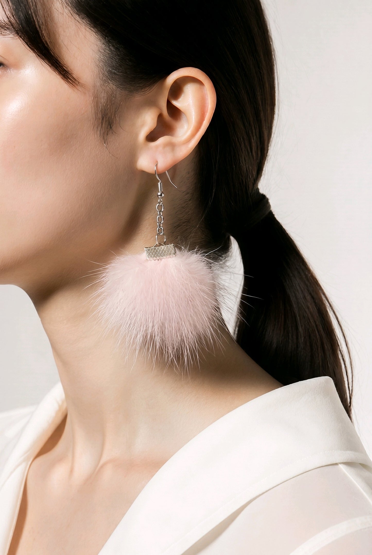 Handmade Fur Tassel Earrings