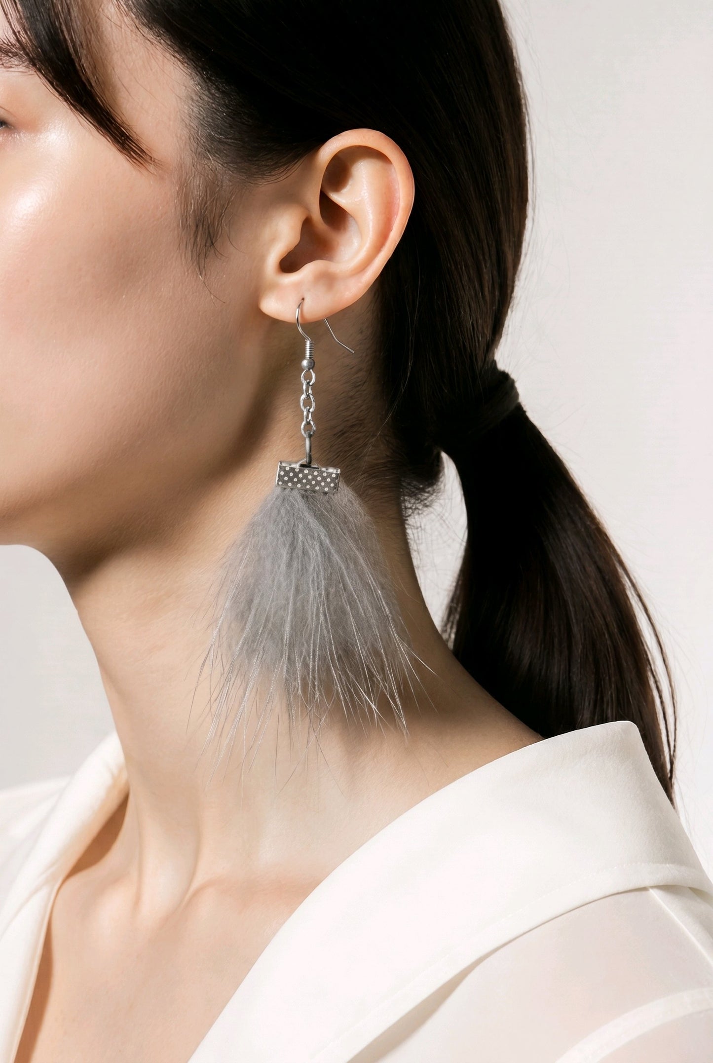 Handmade Fur Tassel Earrings