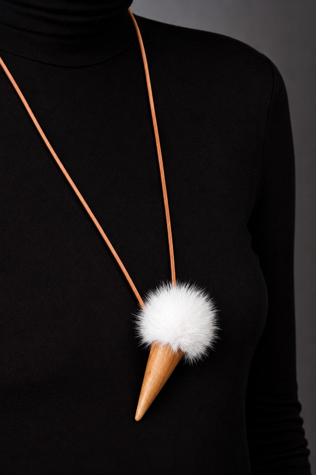 Handmade Mink Fur Ice Cream Necklace