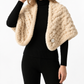 Women's Beige Fur Shawl
