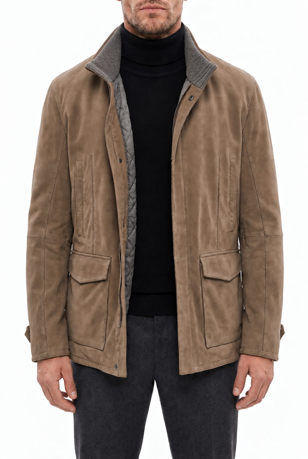 GIMOS - Men's Taupe Nubuck Jacket