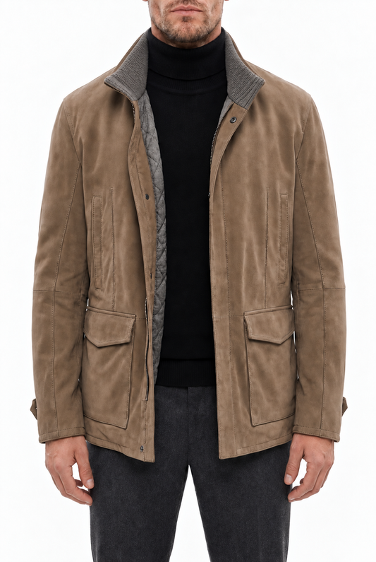 GIMOS - Men's Taupe Nubuck Jacket