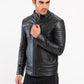 FILIP - Men's Black biker leather jacket