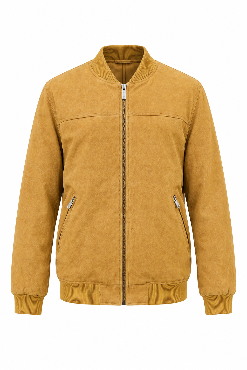Men’s camel suede bomber jacket