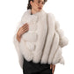 CHELSEA-White Fur and Leather  Cape
