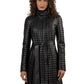 Black Quilted Nappa Leather Coat