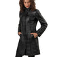 Black Quilted Nappa Leather Coat