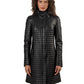 Black Quilted Nappa Leather Coat