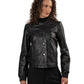 YELE - Women's Short Bomber Leather Jacket