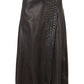 Χειροποίητη Καφέ Maxi Δερμάτινη Φούστα με Ρυθμιζόμενο Μέγεθος 