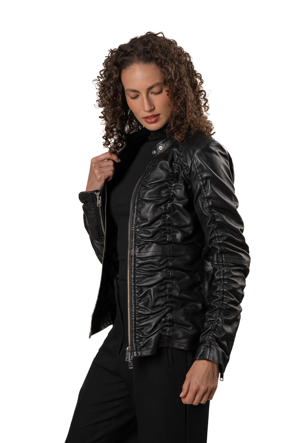 NAEMI-Black Leather Jacket