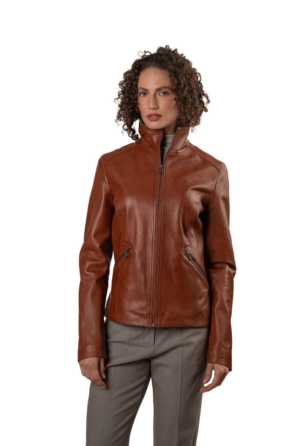 Γυναικείο Ταμπά Δερμάτινο Μπουφάν 