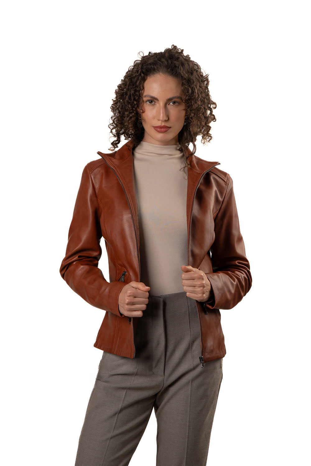 Γυναικείο Ταμπά Δερμάτινο Μπουφάν 