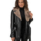 VIARA- Women's Leather Jacket with Fur Collar