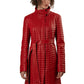 Red Quilted Nappa Leather Coat
