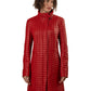 Red Quilted Nappa Leather Coat