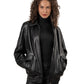 BONA - Women's oversize Bomber Leather Jacket