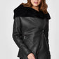 Women's Black Sheepskin Biker Jacket