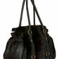 Black Fur and Leather Bag