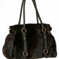 Black Fur and Leather Bag