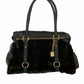 Black Fur and Leather Bag