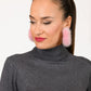 Pink Fur Hoop Earrings . Wrapped Mink HOOPS.