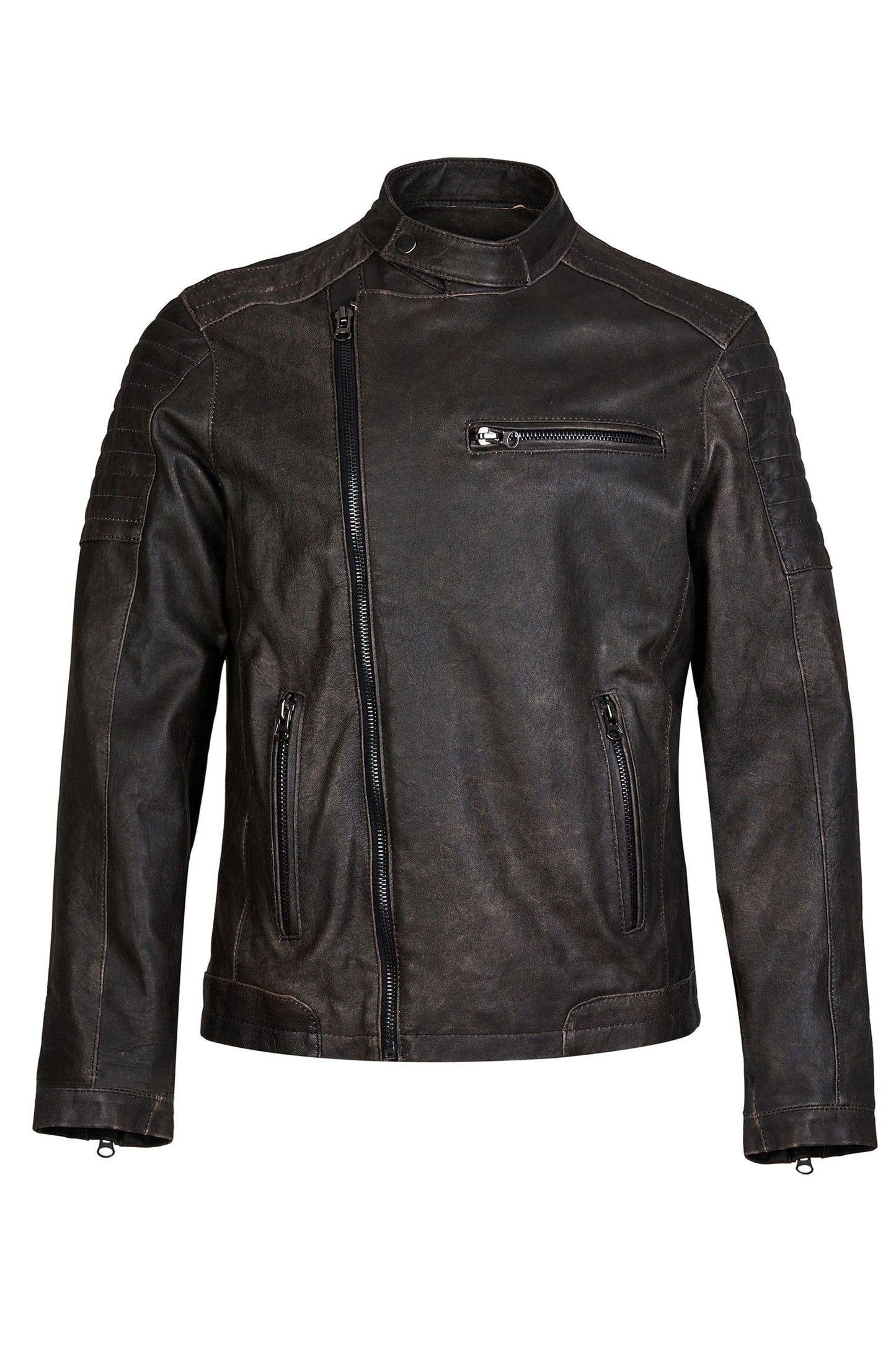 Hooper -  Men's Biker  zstone Leather Jacket