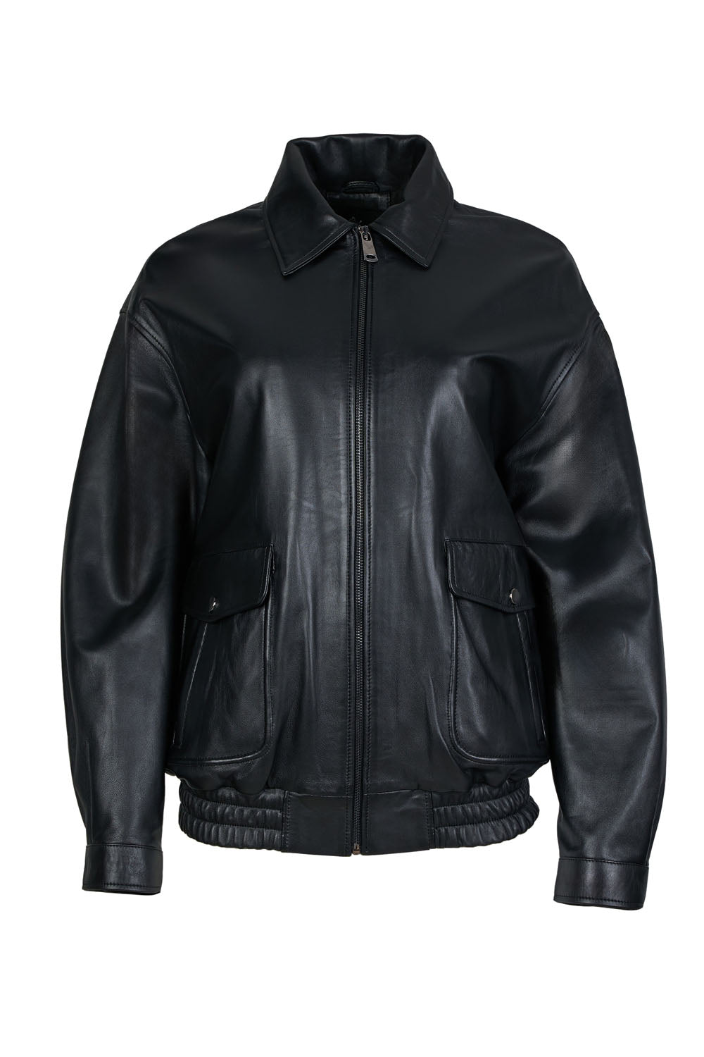 BONA - Women's oversize Bomber Leather Jacket