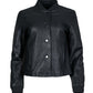 YELE - Women's Short Bomber Leather Jacket