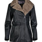 VIARA- Women's Leather Jacket with Fur Collar