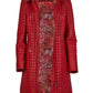 Red Quilted Nappa Leather Coat