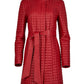 Red Quilted Nappa Leather Coat