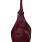 Χειροποίητη Μπορντό  Δερμάτινη Hobo Τσάντα με  Πλαϊνές  τσέπες