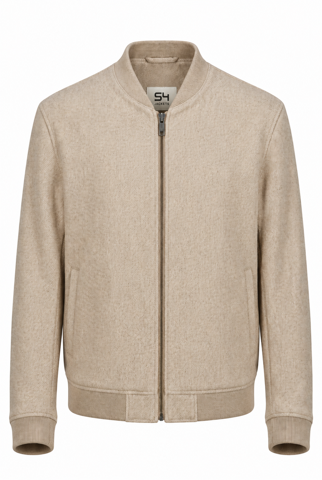 S4 - RUSSEL- Men's  Beige Wool Blend Bomber Jacket