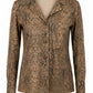 Women's Snake Print Leather Blazer