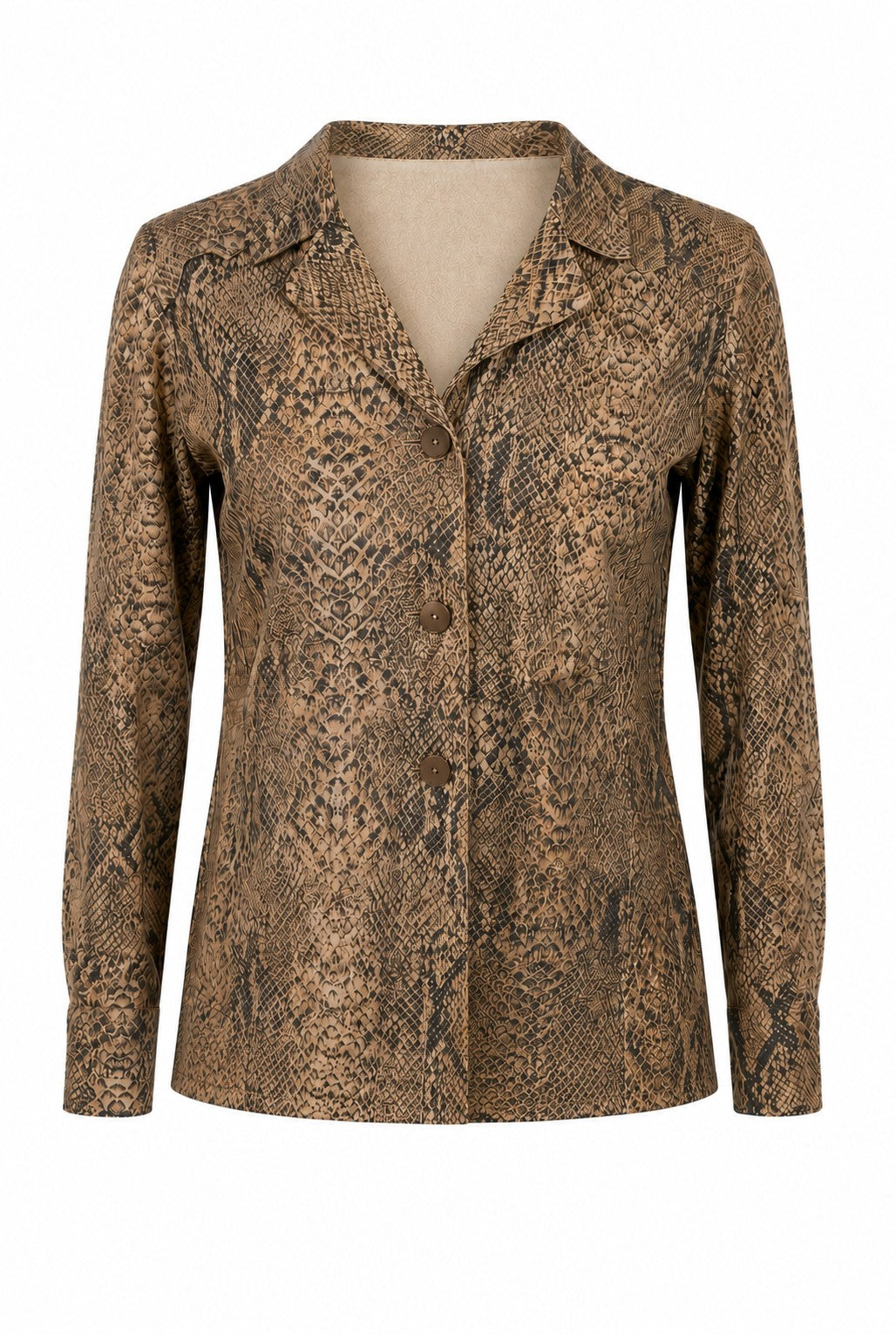 Women's Snake Print Leather Blazer