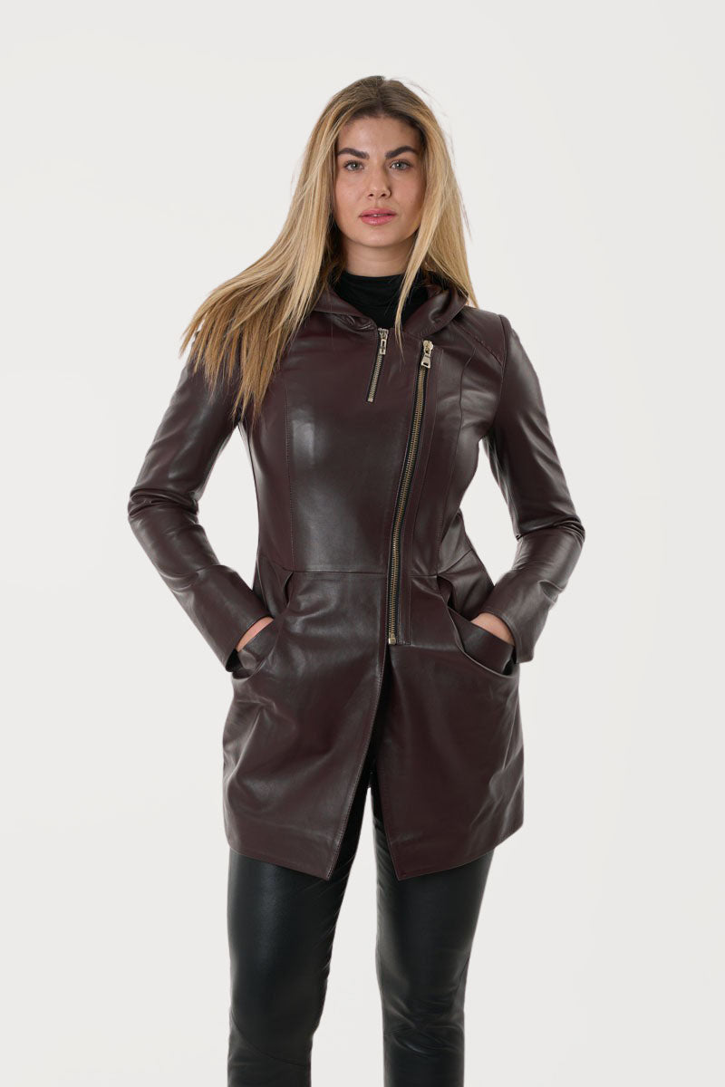 CALIFA- Γυναικείο Μπορτνό Δερμάτινο Παρκά