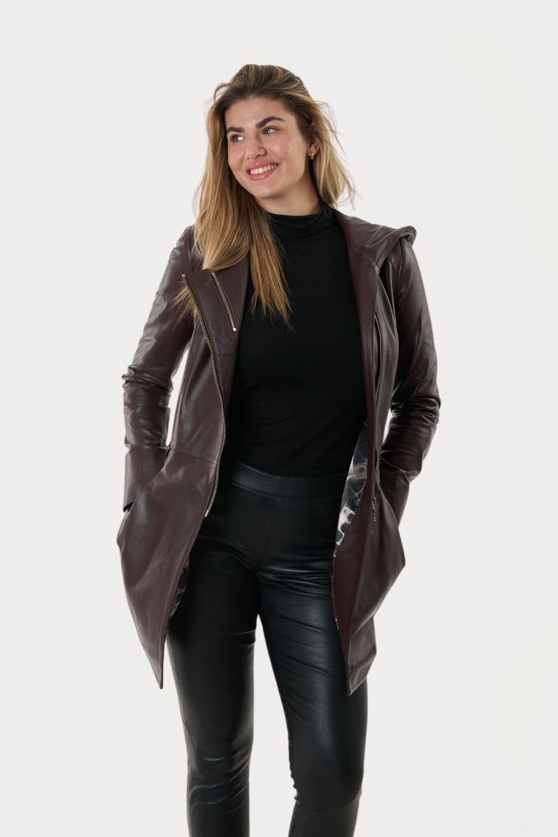 CALIFA- Γυναικείο Μπορτνό Δερμάτινο Παρκά