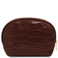 Vera Croc print leather toiletry case