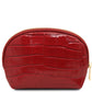 Vera Croc print leather toiletry case