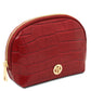Vera Croc print leather toiletry case