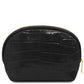Vera Croc print leather toiletry case
