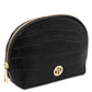 Vera Croc print leather toiletry case