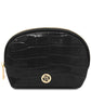 Vera Croc print leather toiletry case