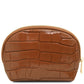 Vera Croc print leather toiletry case
