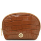 Vera Croc print leather toiletry case