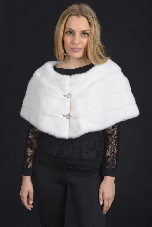 SAGA ROYAL White Mink Fur stole