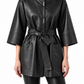 KIMBER- Women's Black long Jacket with Belt