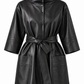 KIMBER- Women's Black long Jacket with Belt