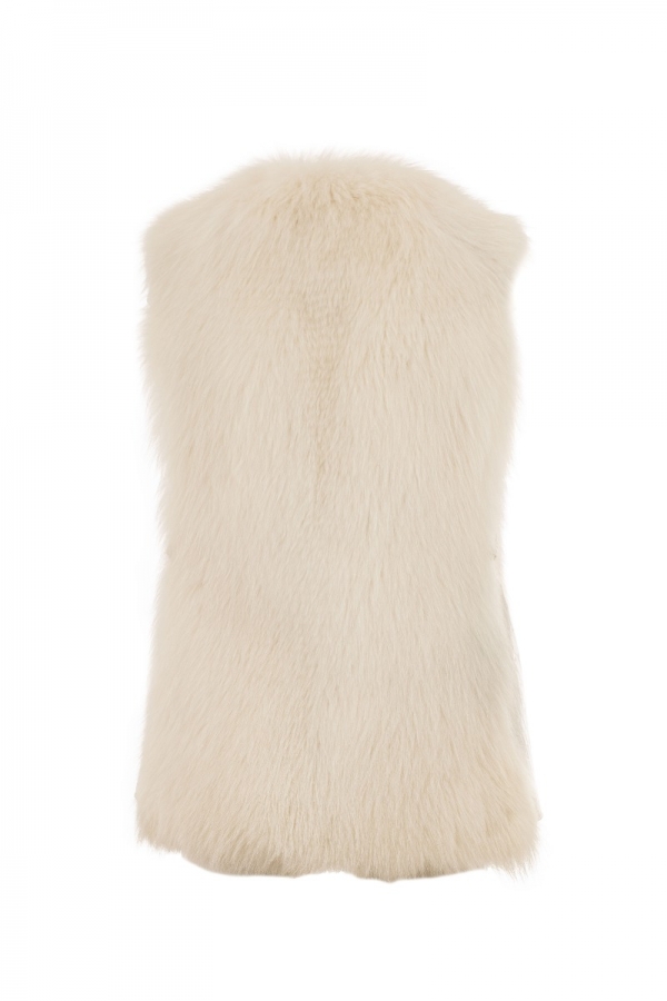 5828- WHITE FOX and  LEATHER VEST